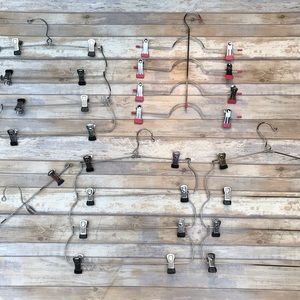 Set of 19 metal pants hangers - holds 59 pairs of pants